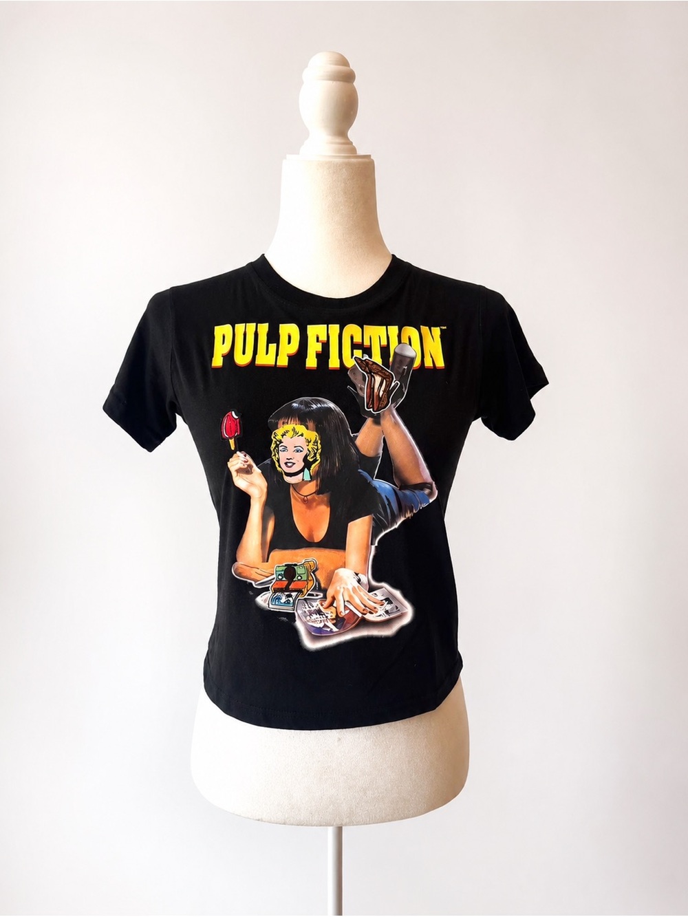 Pulp Fiction Reworked Graphic Tee – Patchwork Collage by Tropicália (Brand New)